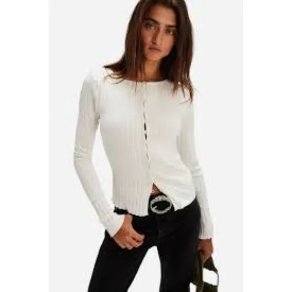Free People Tilly Long Sleeve Top in Ivory X-Small New Womens - Image 14