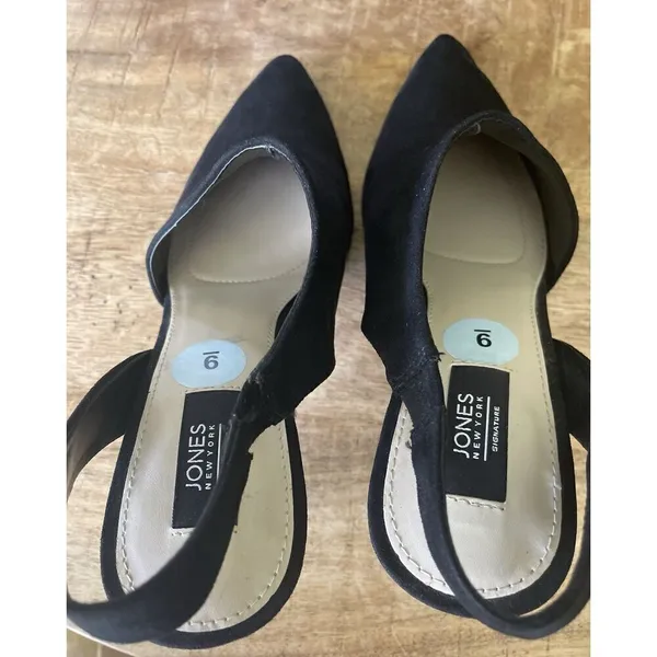 NWOT Jones New York Signature Collection Black Suede Heels Chloe Size 9M - Image 6