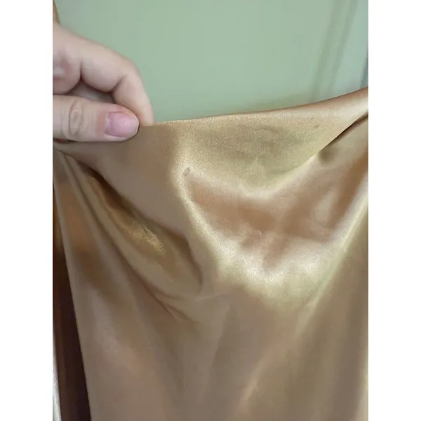 Vintage Expressions California Dynasty Gold‎ Satin Cowl Neck Slip Dress Small - Image 2