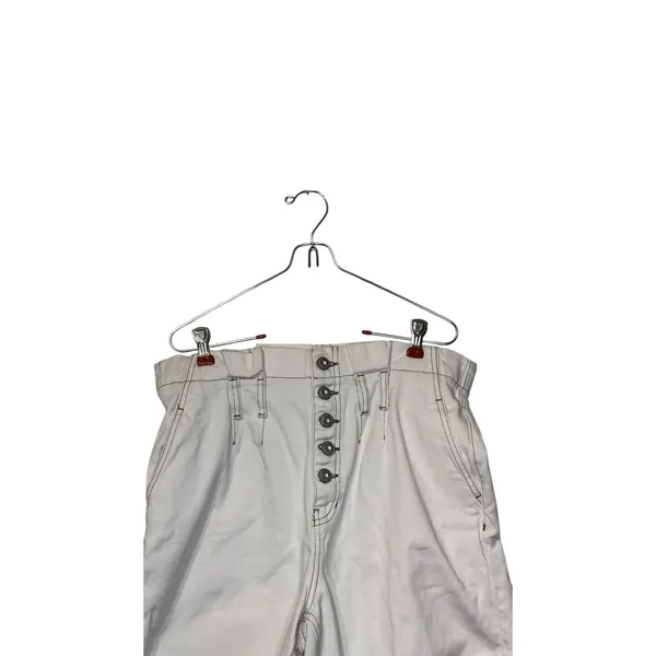 Free People Women's Shorts Denim Button Fly High-Waisted Cotton White‎ Size 2 - Image 4