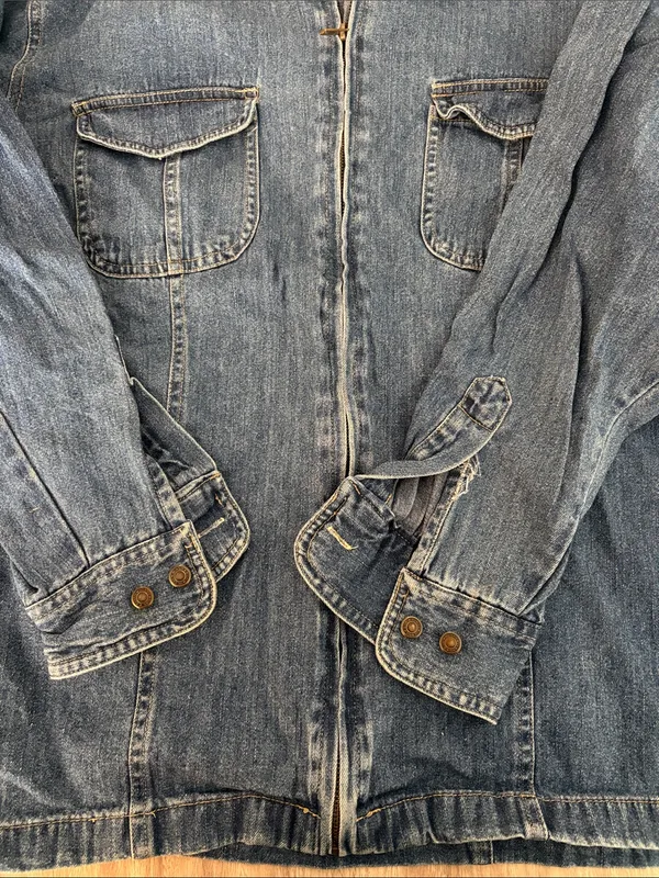 Bill Blass Vintage Denim Full Zip Shacket Shirt Women’s Size 2X - Image 3