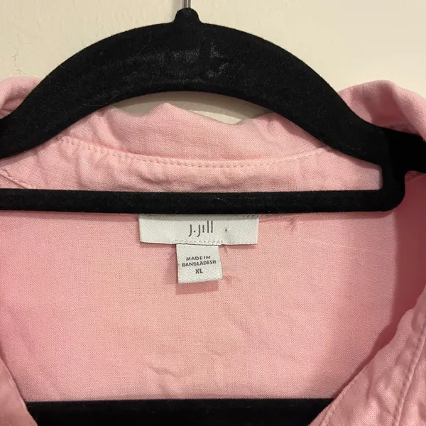 J. Jill Blouse Top Button Front Shirt Pink Orange Gradient Linen Blend Size XL - Image 6