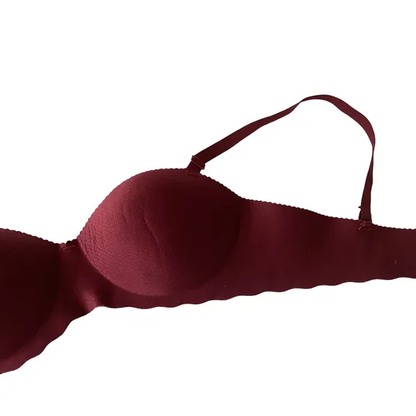 Burgundy Red Wireless Bra - Image 4