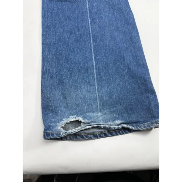 Paige Premium Denim Laurel Canyon Flare Jeans Blue Embroidered Rose Low Rise 31 - Image 9