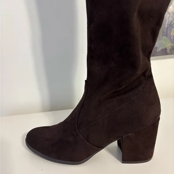 Unisa Brown Suede Over-the-Knee Boots with 2.5” heel Size 9 - Image 2