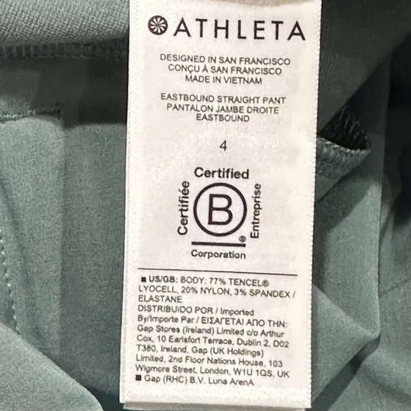 Athleta Women's‎ Stretch Eastbound Straight Pants S/988039-01 Sage Green Size 4 - Image 9