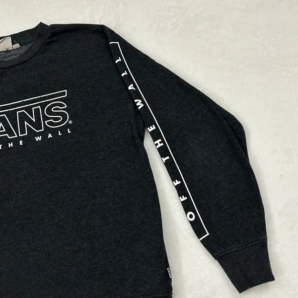 Vans Off The Wall Dark Gray Pullover Crew Neck Skateboard Sweatshirt Adult S - Image 2