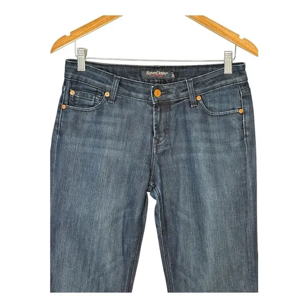 Raven Denim Custom Fit Jeans Womens 29 Dark‎ Blue Straight Leg Made in USA - Image 4
