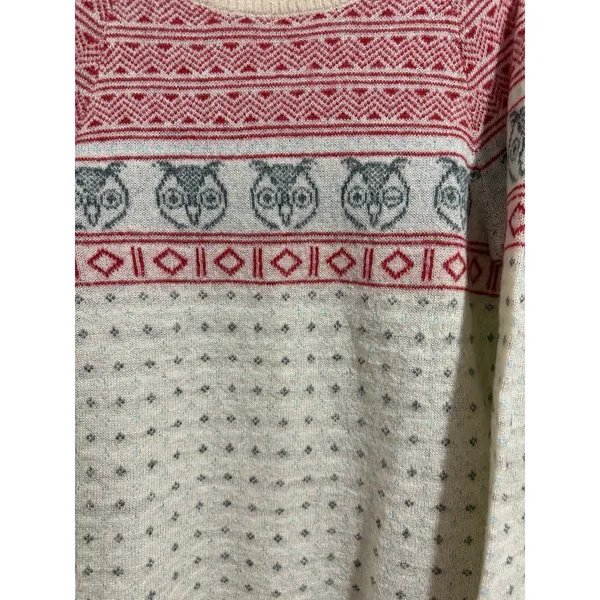 Woolrich Owls Fair Isle Wool Mohair Sweater Women's Size‎ Medium - Image 8