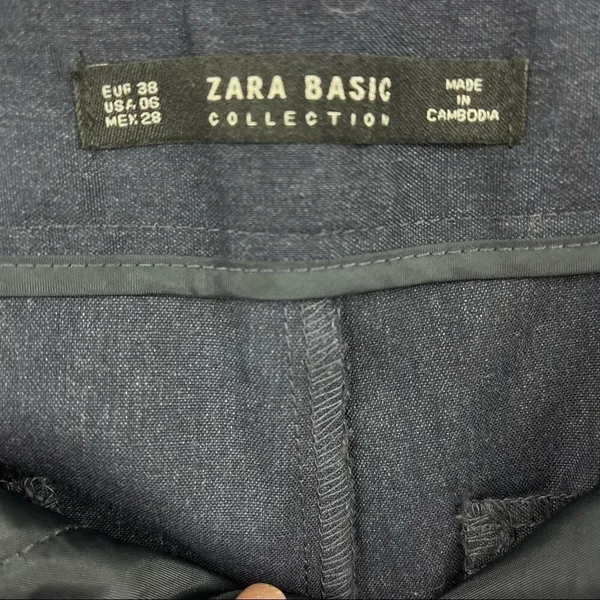 Zara Basic Women's Size 6 Career Office Navy Trouser Pants Polyester‎ Blend - Image 8