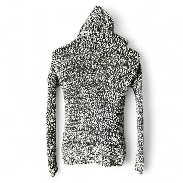 Hollister Black‎ White Speckled Knit Hoodie Sweater Pullover XS - Image 2
