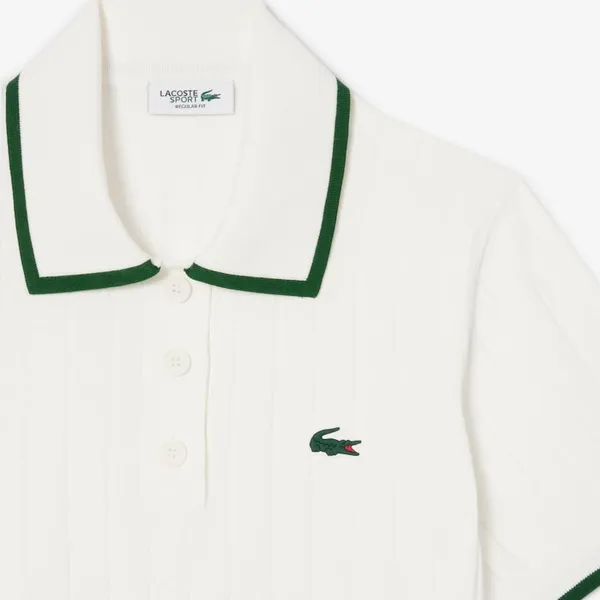 Lacoste White Polo Short Sleeved Polo Collar Golf Sweater 38 - Image 5