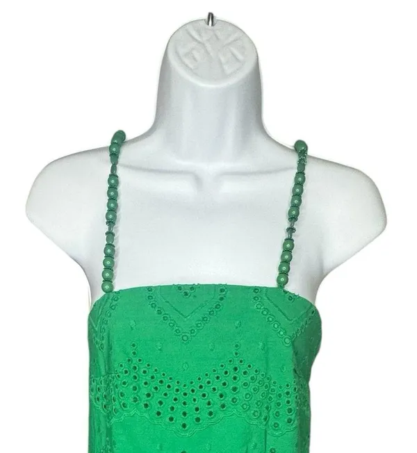 Hyacinth House NEW Green Eyelet Beaded Strap Mini Ibiza Cocktail Dress Size XS - Image 6