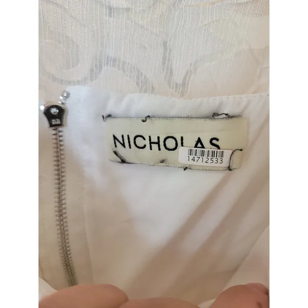 Sexy lace up sz 2 Nicholas white Christina side tie asymmetrical mini dress - Image 8