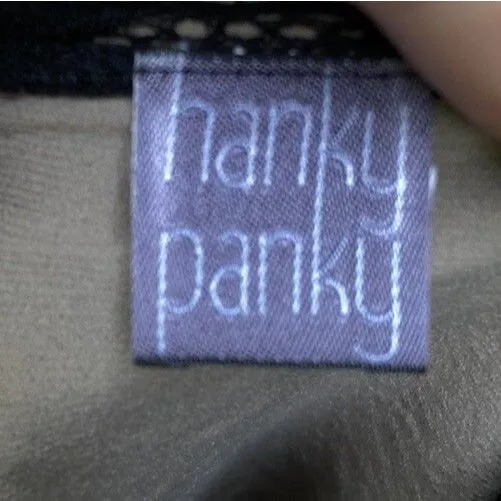 Hanky Panky 90s Y2K Vintage Tank Top Black Lace Nude Mesh Boho Fairy Grunge Whimsigoth Sz M - Image 9