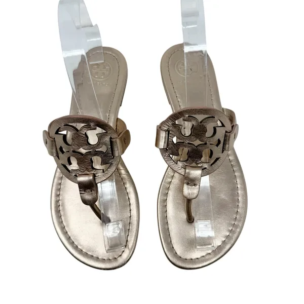 Tory Burch Miller Leather Thong Sandal Rose Gold Metallic Flat Flip Flop 6.5 - Image 3