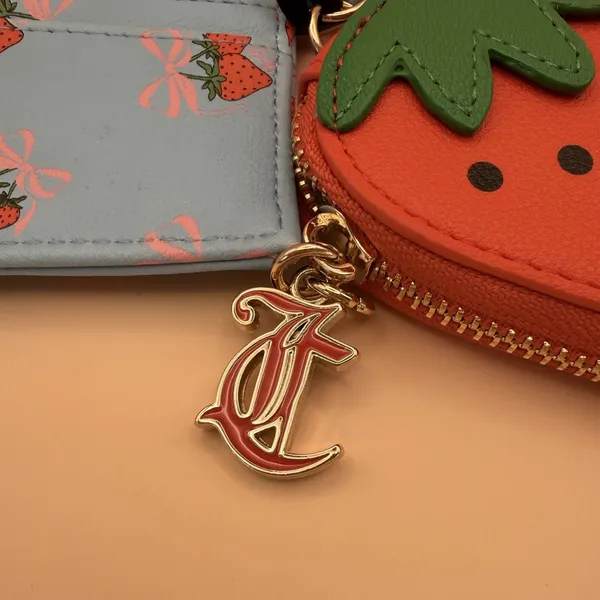 Juicy Couture Sweet Strawberry Zip‎ Card Case Wristlet Blue 13JCE3BMX-SPB NEW - Image 6