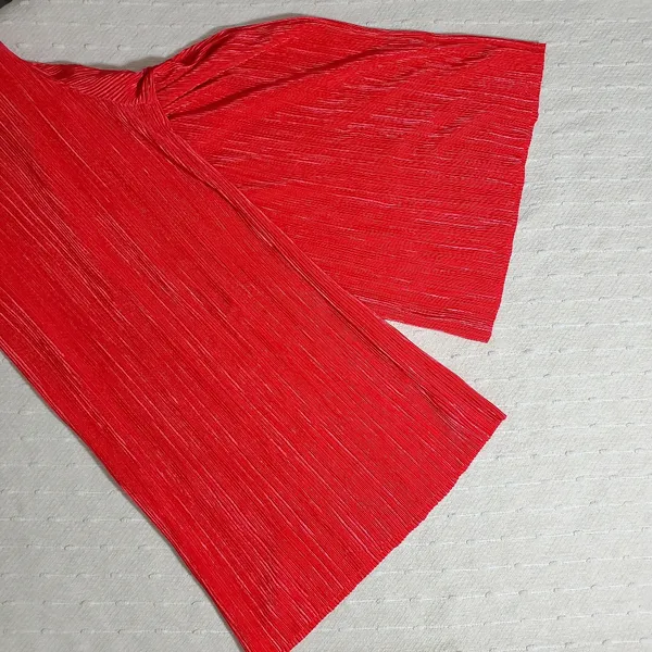 Love,Fire‎ Vibrant Red Pleated Wide-Leg Jumpsuit Sleeveless Size L NEW - Image 8