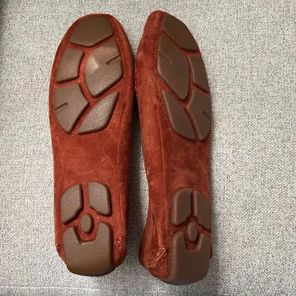 NEW Ugg Burnt Orange Suede Shearling Moccasin Loafers - Image 4