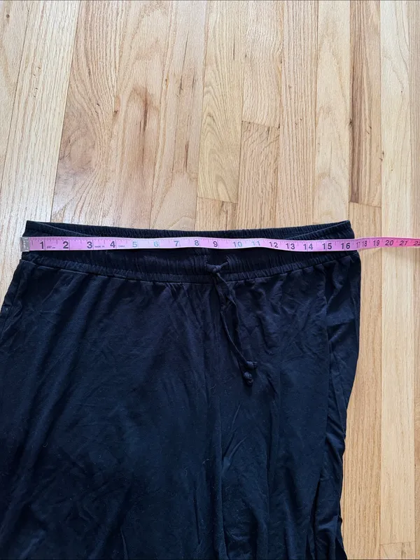 Nuuds Black Wide Leg Lounge Pants Sz XL - Image 4