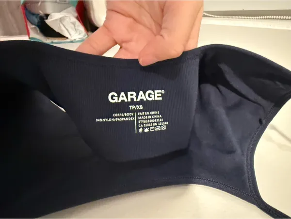 Garage Open Back Cropped Navy Tank Top XS - Image 3