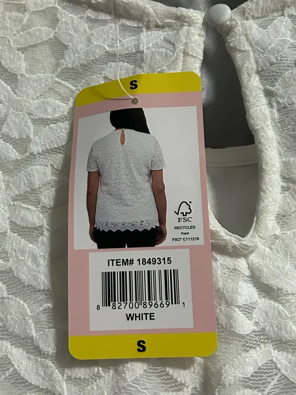 Women's White Lace Short Sleeve Blouse - Image 4