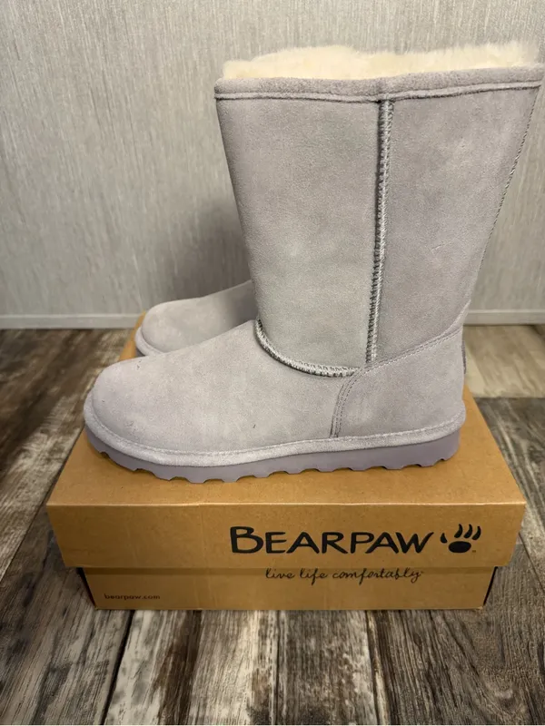BearPaw Women's Gray Suede Mid-Calf Boots Size 10 - Image 9