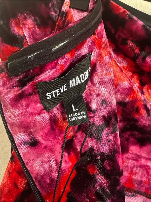 NWT Steve Madden Crushed Velvet Floral Strapless Midi Dress - Image 10