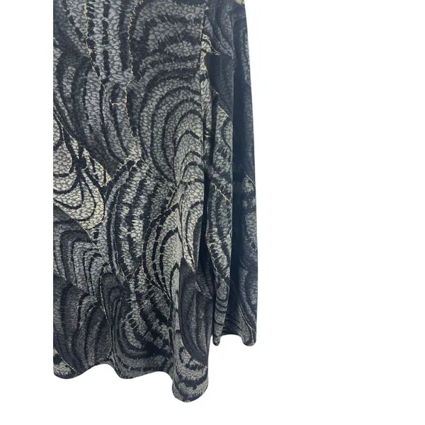 Maggie Barnes 3X Black Sheer Mesh Lace Top Abstract Print Plus Size Office - Image 4