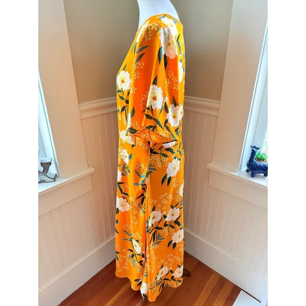 Rachel Rachel Roy Marigold Floral Flutter Sleeve Midi Dress L - Image 12