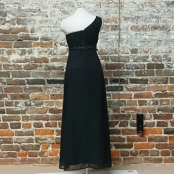CooBee Formal Evening Gown Womens 4 Black Y2K Maxi Dress Sequin Wedding Party - Image 3