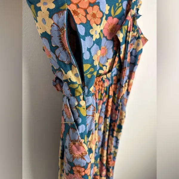 Princess Highway Linen Blend Wide Leg Ella Flora Jumpsuit Women’s Sz 12‎ cottage - Image 6