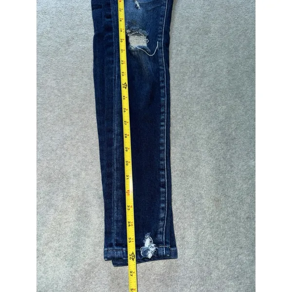 KanCan Women's Distressed Denim Blue Skinny Jeans Size‎ 24 - Image 10