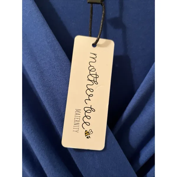 Mother Bee Maternity Womens Midi Dress Stretch Size Large Royal Blue - Image 6