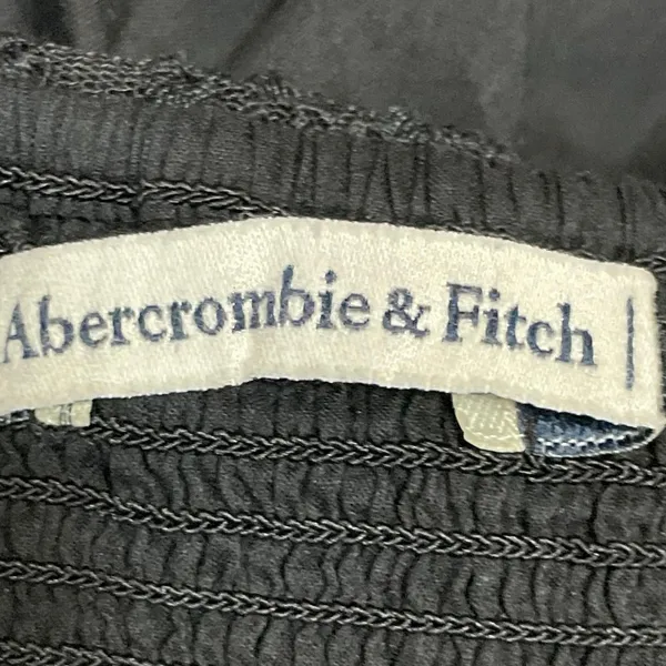 Abercrombie & Fitch Black Sleeveless Embroidered Babydoll Lace Trim Cami Top XL - Image 4