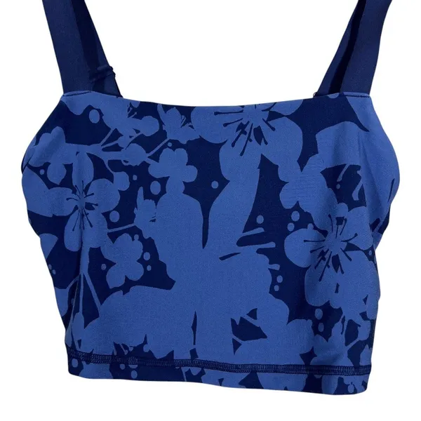 OFFLINE by Aerie Real Me Recharge Floral Sports Bra Blue Yoga Crop Top Size M - Image 2