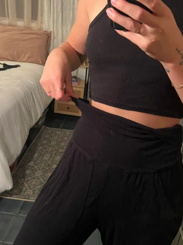 Aerie Ribbed Black Joggers - Image 3