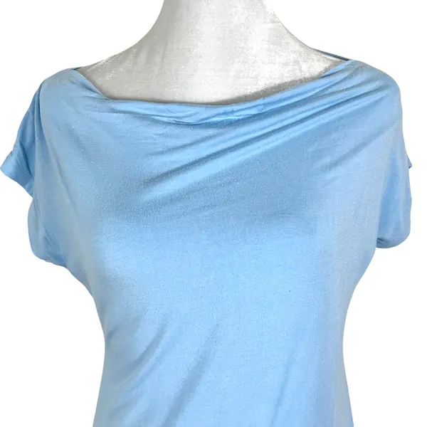 San Francisco City Lights Soft Drape Neck Tee T-Shirt Light Blue Medium NEW - Image 4