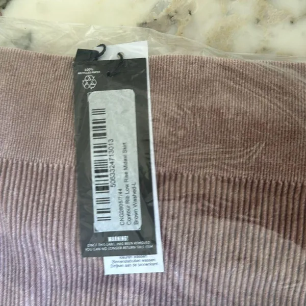 NWT PrettyLittleThing Contour Rib Brown Washed Midaxi Skirt | Size L - Image 7