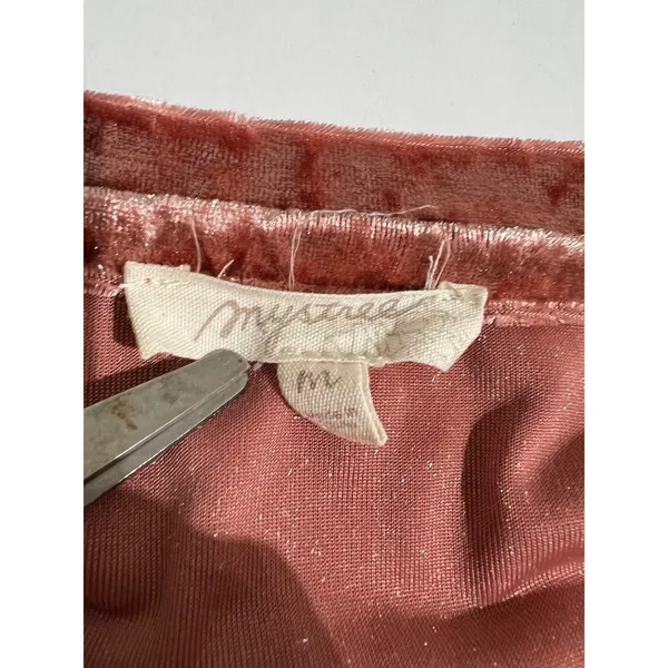 Mystree Rose Crushed Velvet Paisley Bell‎ Sleeve Boho Top Size M - Image 3