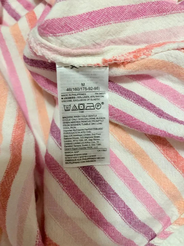 Gap medium striped square neck linen blend dress - Image 6