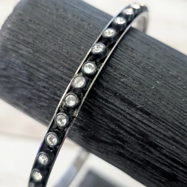 Vintage Bracelet with Clear Gems - 8.25" - Image 3