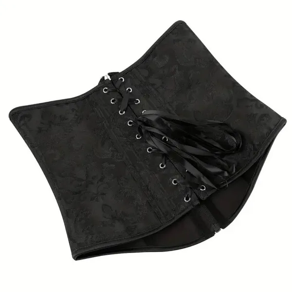 Black Lace-Up Corset nwt Vintage Style Zippered Waist Cincher Control Shapewear - Image 3