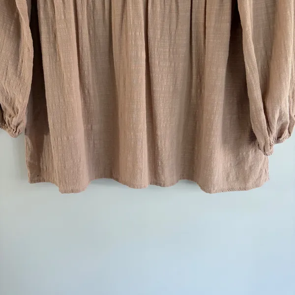Embroidered Bohemian Tunic Blouse Balloon Sleeve Sz Small Boho Cottagecore Gauzy - Image 3