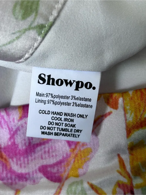 Showpo Floral Print Square Neck Sleeveless Strappy Ruched Side Mini Dress Size 6 - Image 5