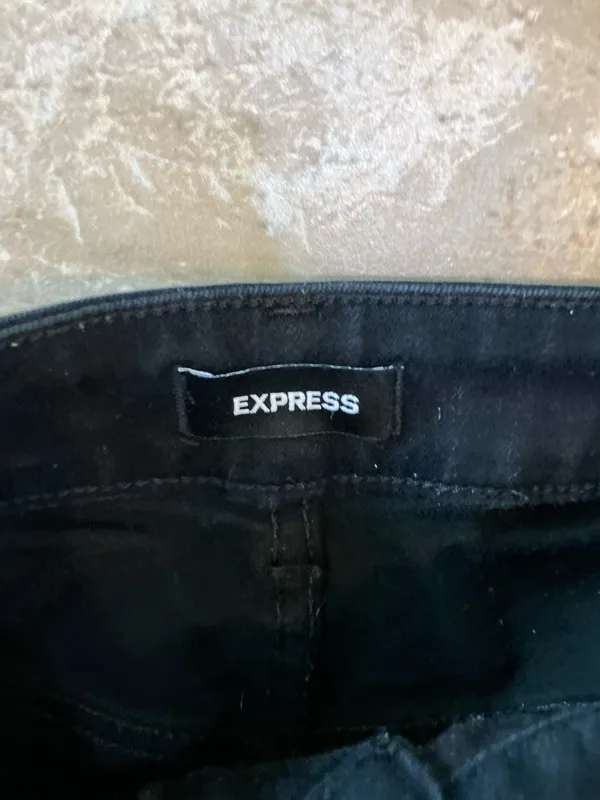 Express High Rise Flare Jeans in Black - 8 - Image 4