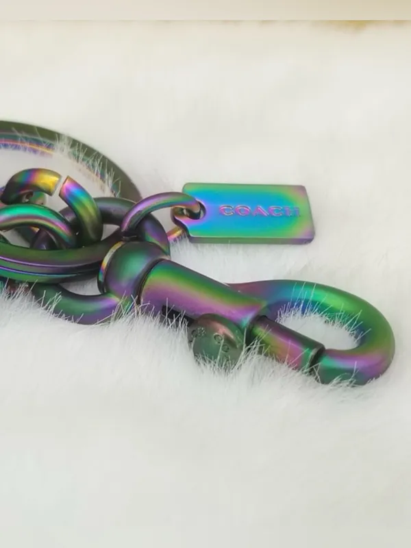 Coach, 3D, oil slick, Iridescent Unicorn, Keychain/fob RARE! - Image 7