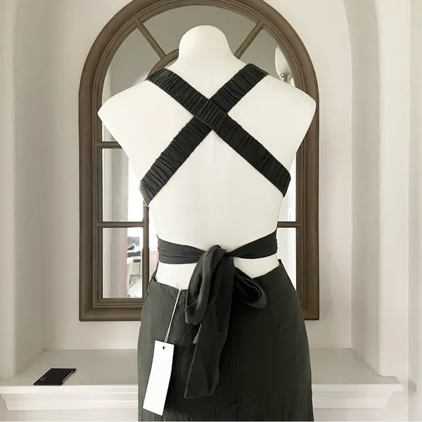 Lush Clothing NWT Cut-Out Maxi Dress, Moss Green, Size S New w/Tag - Image 8
