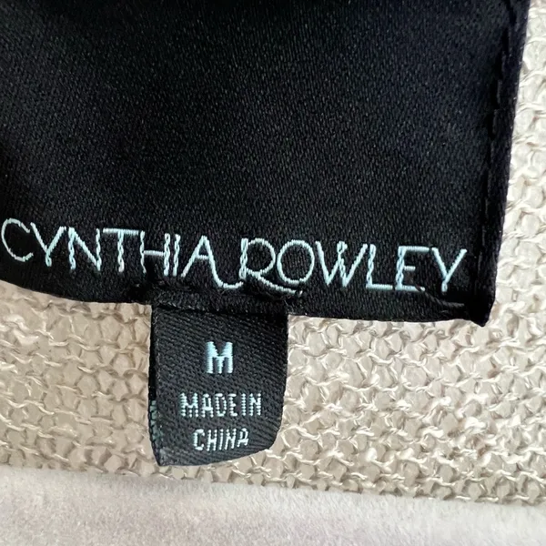 Cynthia Rowley Linen Cardigan Sweater Duster Open Knit Taupe Womens Medium NWOT - Image 6