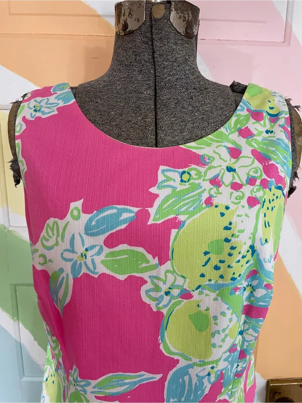 Lilly Pulitzer Delia Hotty Pink Lemonade Shift Mini Cotton Dress Sz 8 🧡🎀 - Image 5